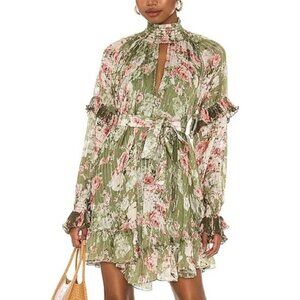 Hemant & Nandita Neem Voluminous Mini Dress Floral Size S